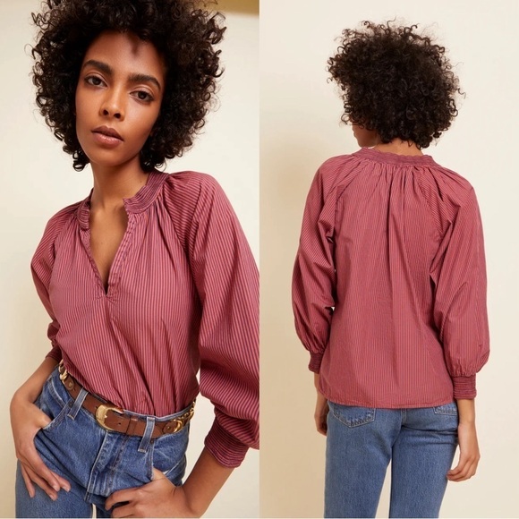 Nation LTD Estelle Peasant Blouse in Burlesque - Picture 1 of 5